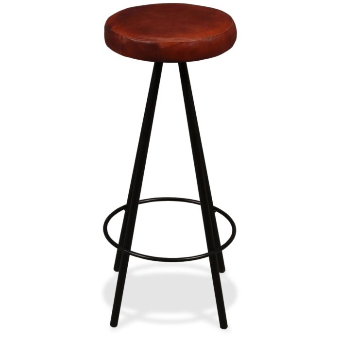 Tabourets de bar lot de 2 cuir véritable – Image 3
