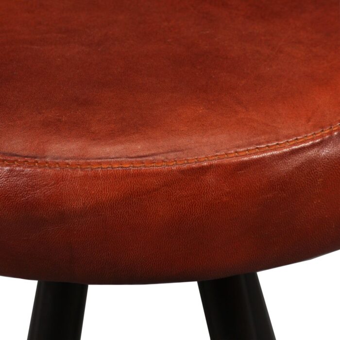 Tabourets de bar lot de 2 cuir véritable – Image 4
