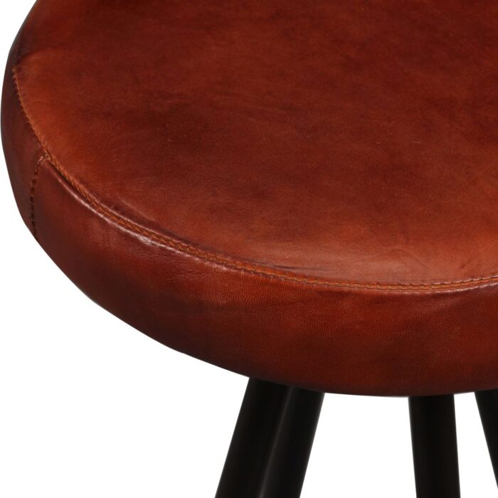 Tabourets de bar lot de 2 cuir véritable – Image 5