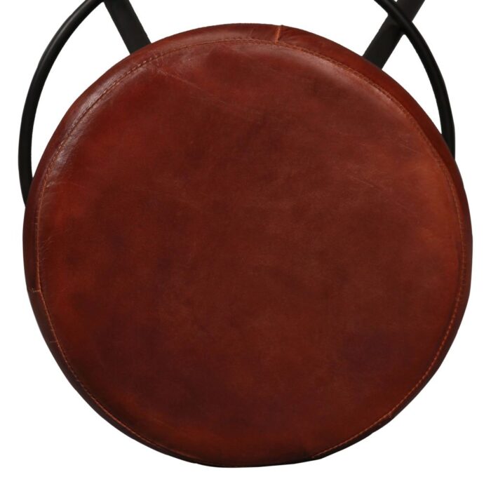 Tabourets de bar lot de 2 cuir véritable – Image 6