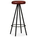Tabourets de bar lot de 2 cuir véritable – Image 7