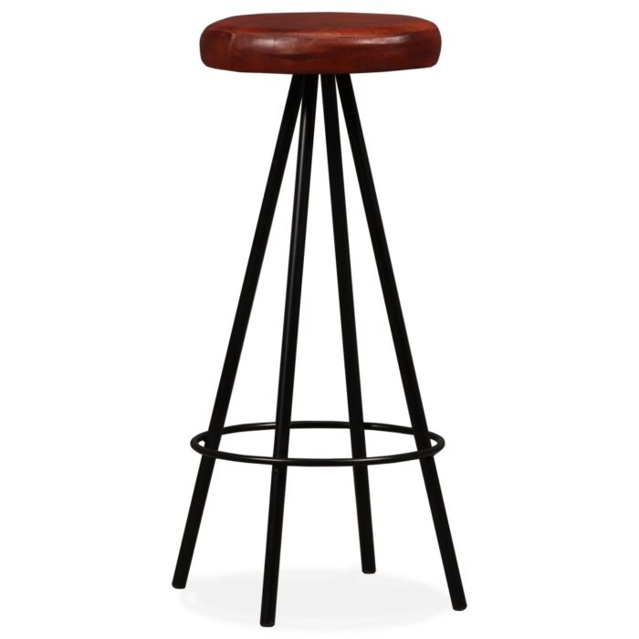 Tabourets de bar lot de 2 cuir véritable – Image 7
