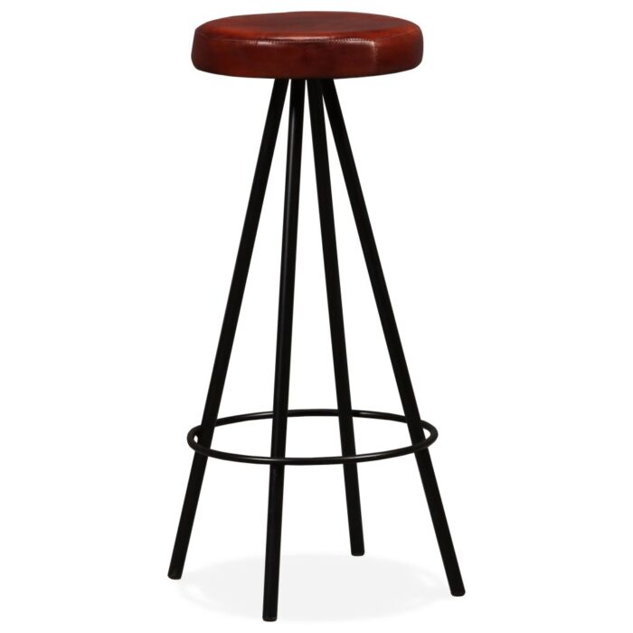 Tabourets de bar lot de 2 cuir véritable – Image 8