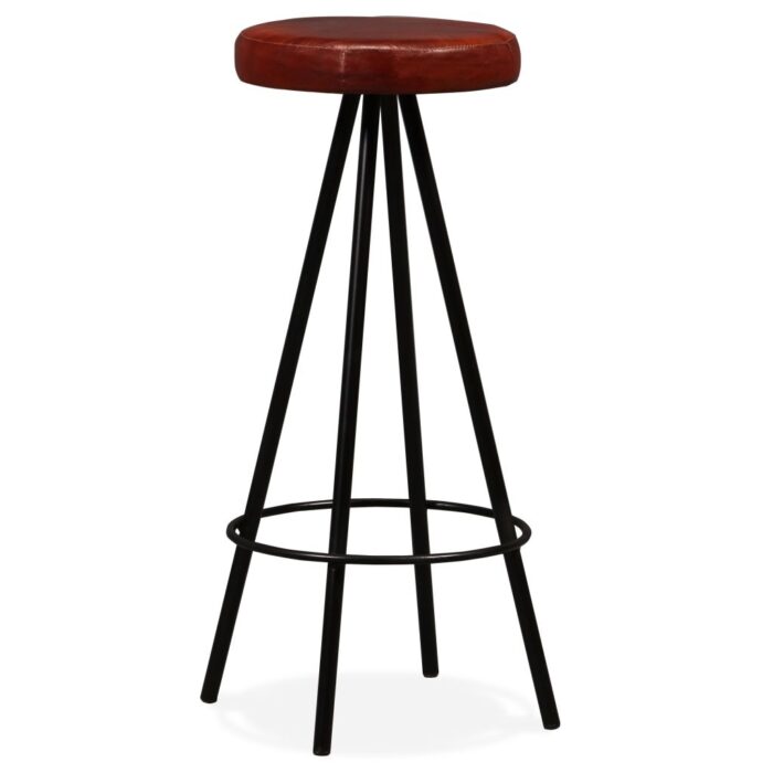Tabourets de bar lot de 2 cuir véritable – Image 9