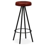 Tabourets de bar lot de 4 cuir véritable – Image 10