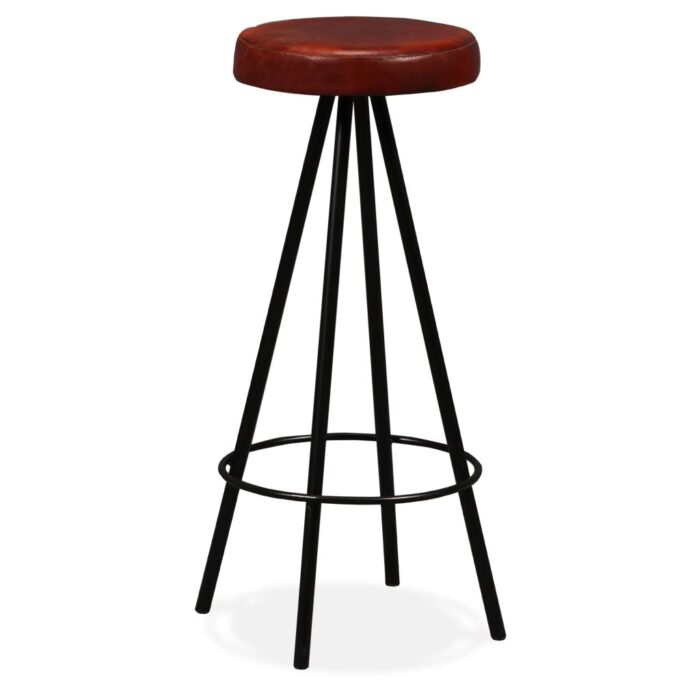 Tabourets de bar lot de 4 cuir véritable – Image 10
