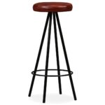 Tabourets de bar lot de 4 cuir véritable – Image 7