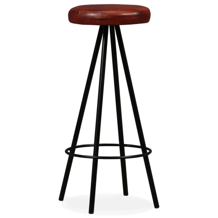 Tabourets de bar lot de 4 cuir véritable – Image 7