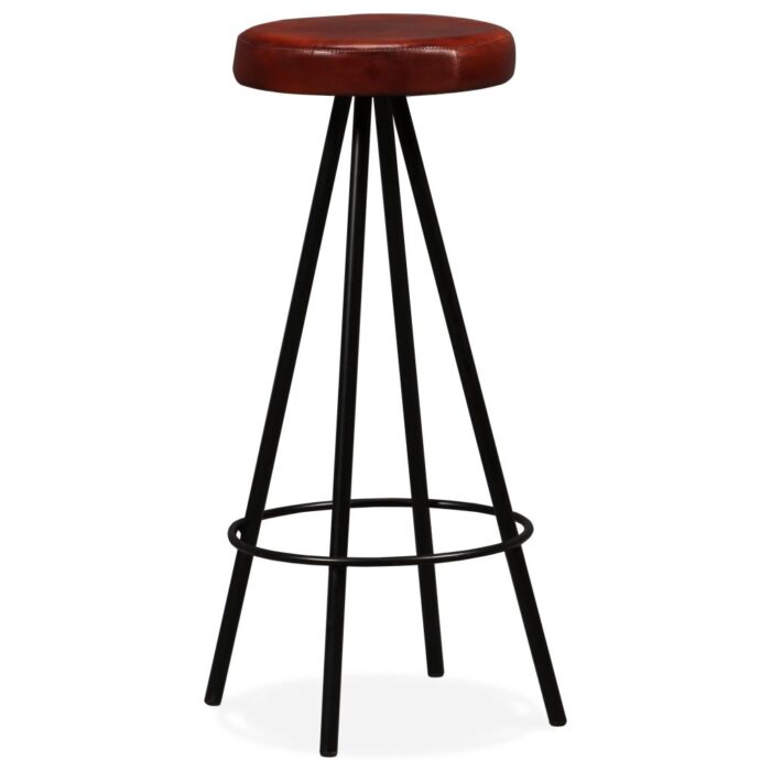 Tabourets de bar lot de 4 cuir véritable – Image 8