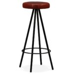 Tabourets de bar lot de 4 cuir véritable – Image 9