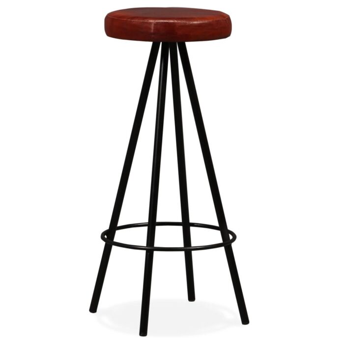 Tabourets de bar lot de 4 cuir véritable – Image 9