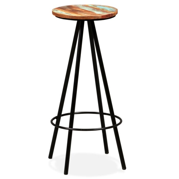 Tabourets de bar lot de 2 bois massif de récupération – Image 12