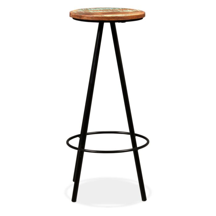 Tabourets de bar lot de 2 bois massif de récupération – Image 2