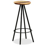 Tabourets de bar lot de 2 bois massif de récupération – Image 9