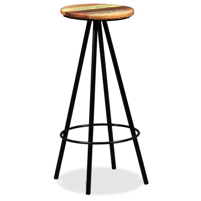 Tabourets de bar lot de 2 bois massif de récupération – Image 9