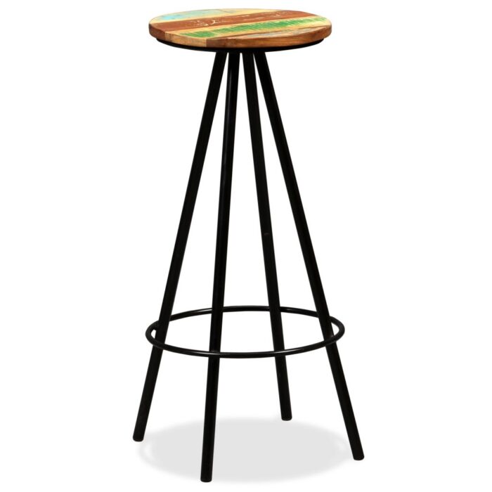 Tabourets de bar lot de 4 bois massif de récupération – Image 10