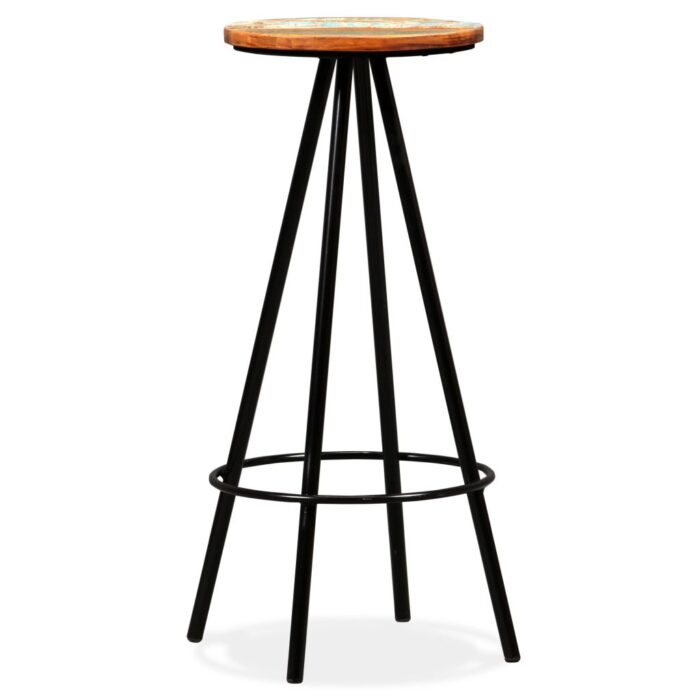 Tabourets de bar lot de 4 bois massif de récupération – Image 6
