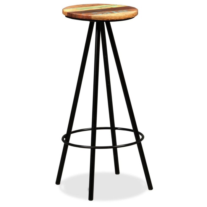 Tabourets de bar lot de 4 bois massif de récupération – Image 9