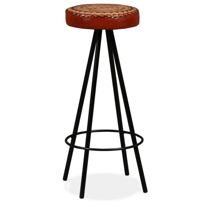 Tabourets de bar lot de 2 cuir véritable – Image 10