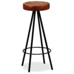 Tabourets de bar lot de 2 cuir véritable – Image 11