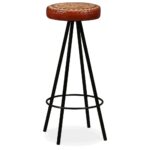 Tabourets de bar lot de 2 cuir véritable – Image 12