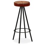 Tabourets de bar lot de 2 cuir véritable – Image 8