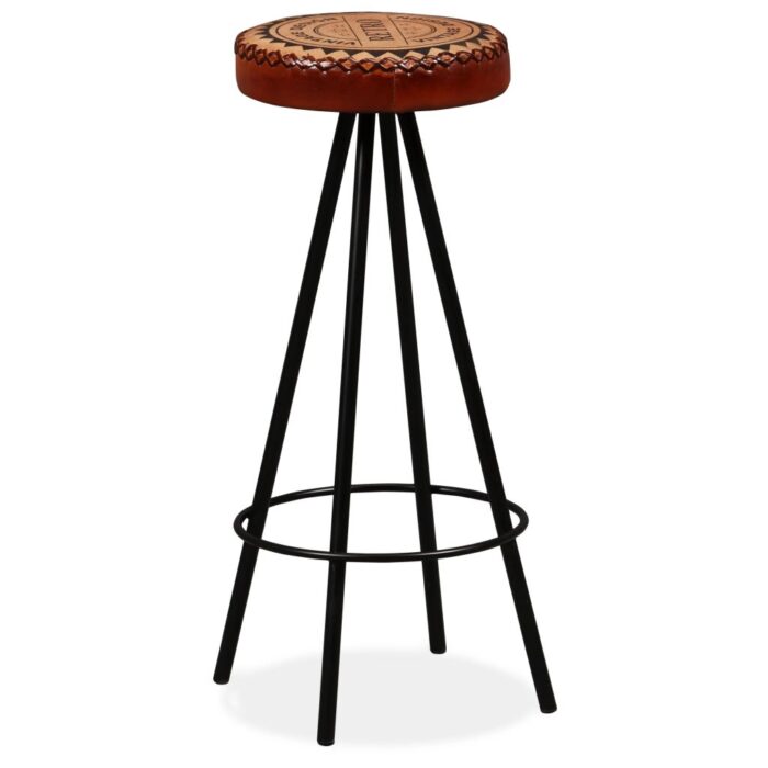 Tabourets de bar lot de 4 cuir véritable – Image 9