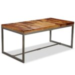 Table à manger Bois massif et acier 180 cm – Image 12