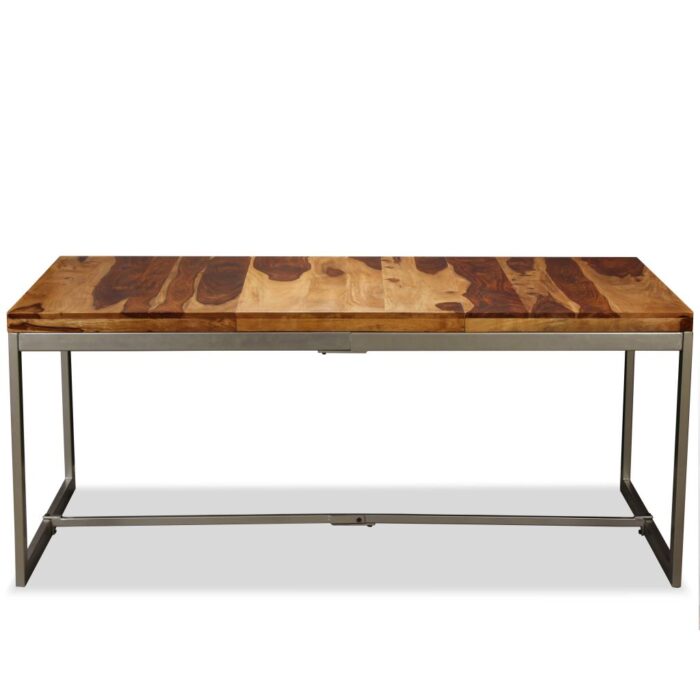 Table à manger Bois massif et acier 180 cm – Image 2