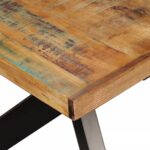 Table à manger Bois récupération massif et croix en acier 180cm – Image 4
