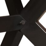 Table à manger Bois récupération massif et croix en acier 180cm – Image 6