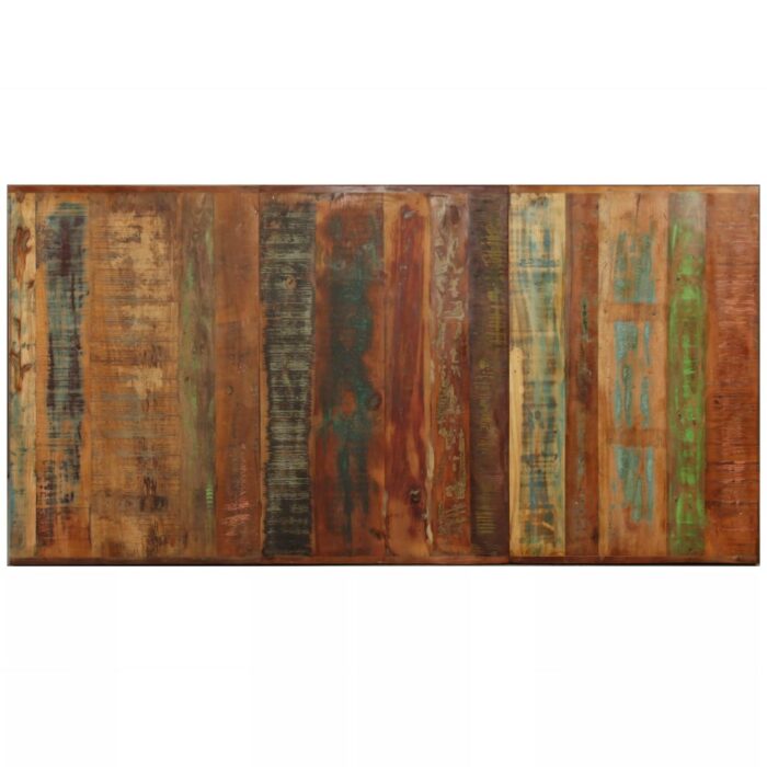 Table à manger Bois récupération massif et croix en acier 180cm – Image 7