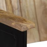 Banc à 2 places Bois de manguier massif et acier – Image 5