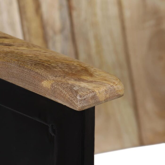 Banc à 2 places Bois de manguier massif et acier – Image 5