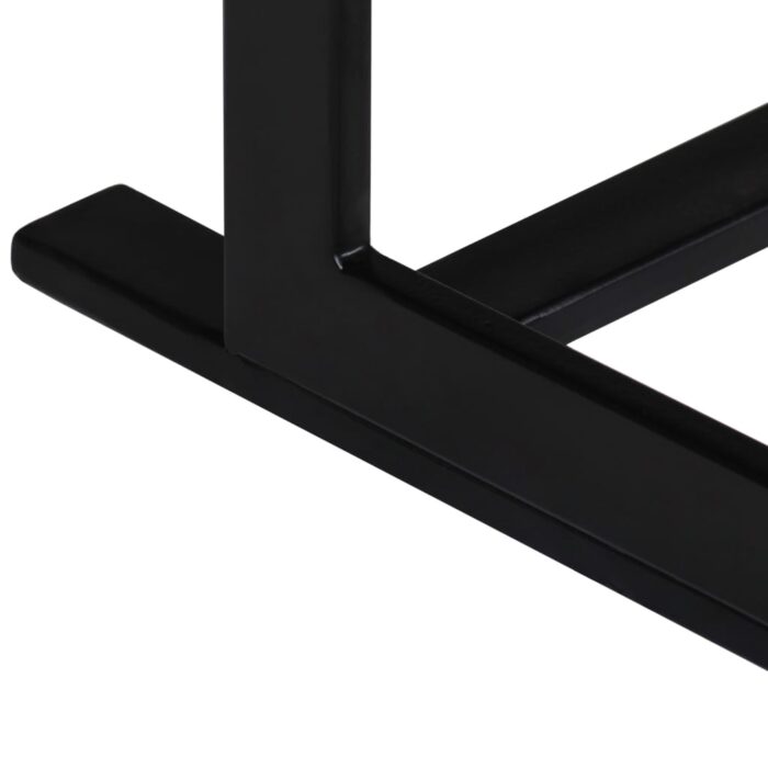 Banc à 2 places Bois de manguier massif et acier – Image 7