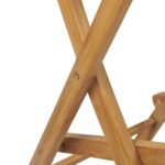 Tabourets pliables de bar d'extérieur lot de 2 bois teck solide – Image 8