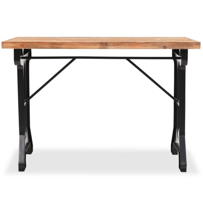 Table à manger dessus en bois de sapin massif 122x65x82 cm – Image 3