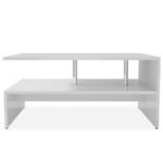 Table basse Bois d'ingénierie 90x59x42 cm Blanc – Image 2