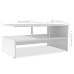 Table basse Bois d'ingénierie 90x59x42 cm Blanc – Image 4