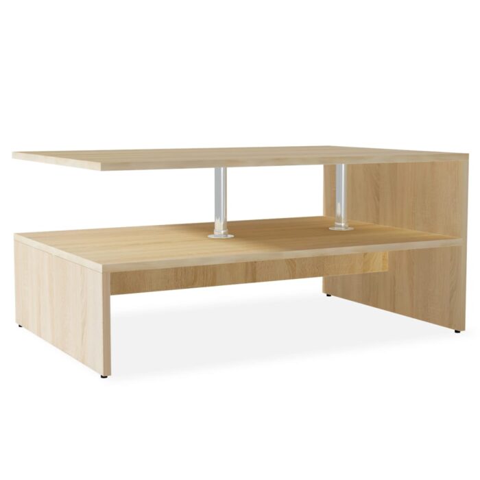 Table basse Bois d'ingénierie 90x59x42 cm Chêne – Image 1