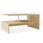 Table basse Bois d'ingénierie 90x59x42 cm Chêne – Image 5