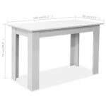 Table de salle à manger et bancs 3 pcs Bois d'ingénierie Blanc – Image 4