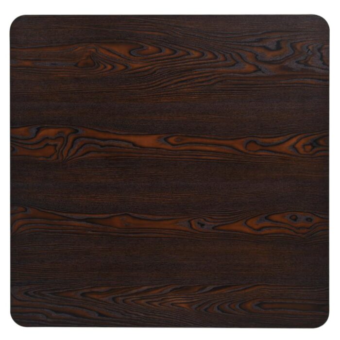 Table de bistro MDF et acier Carré 80 x 80 x 75 cm Frêne foncé – Image 3