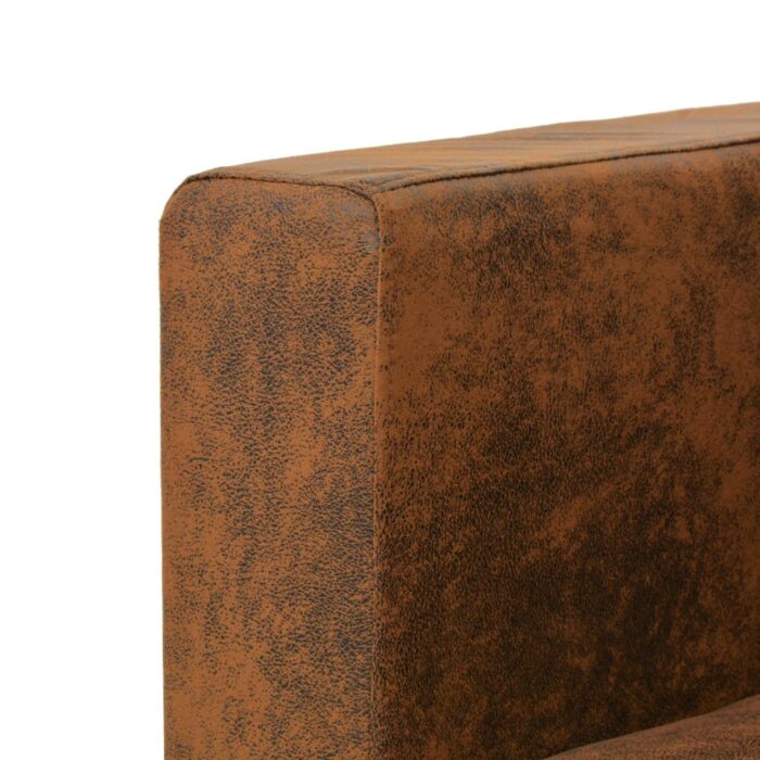 Ensemble de canapés 3 pcs cuir daim synthétique – Image 3