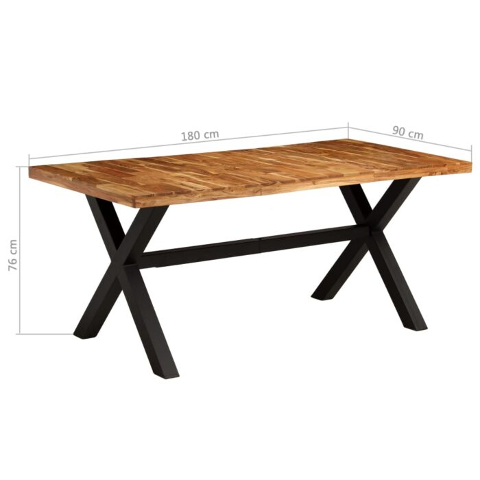 Table à manger Bois d'acacia massif et manguier 180x90x76 cm – Image 11