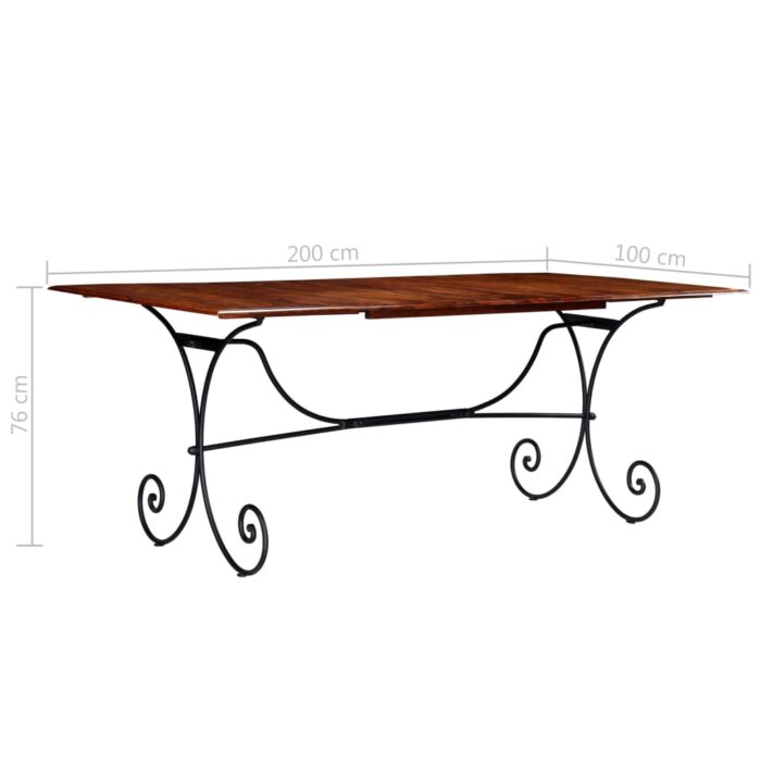 Table de salle à manger Bois avec finition miel 200x100x76 cm – Image 7