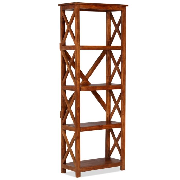 Bibliothèque Bois massif d'acacia et finition miel 60x30x160 cm – Image 11