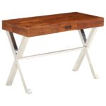Bureau Bois d'acacia solide avec finition miel 110x50x76 cm – Image 10