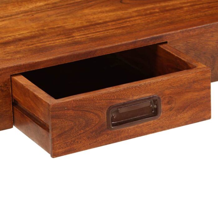 Bureau Bois d'acacia solide avec finition miel 110x50x76 cm – Image 6