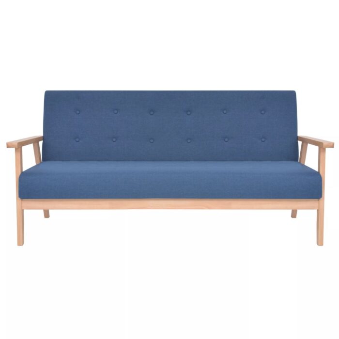 Ensemble de canapé 2 pcs Tissu bleu – Image 3